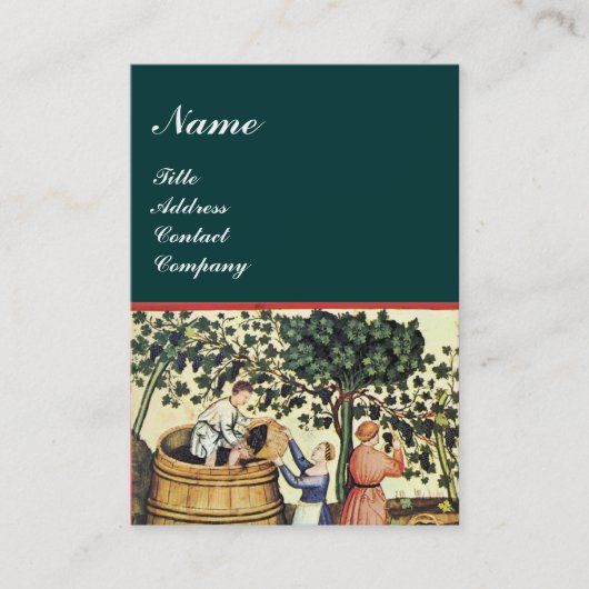 ANTIEK GRAPE VINEYARD HARVEST WAX SEAL MONOGRAM VISITEKAARTJE (Voorkant)