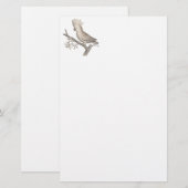 Antiek gravering van een cocausoire histoire Natur Briefpapier (Voorkant / Achterkant)