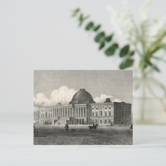Antiek gravering van het oude Capitolgebouw Briefkaart (Staand voorkant)