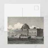 Antiek gravering van het oude Capitolgebouw Briefkaart (Voorkant / Achterkant)
