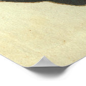 Antiek graving van de waterLily, Lotus Blossom Poster (Hoek)