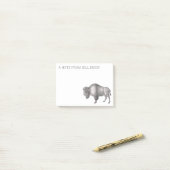 Antiek gravure van een Bison of Buffalo Post-it No Post-it® Notes (Op bureau)
