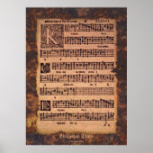 Antiek Gregorian Chant Sheet Music Art Poster (Voorkant)