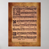 Antiek Gregorian Chant Sheet Music Art Poster (Voorkant)
