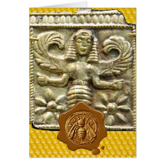 ANTIEK GRIEKS HONEY BEELD GODDESS Brown Wax Seal (Voorkant)