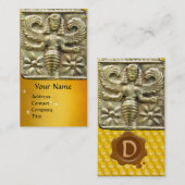 ANTIEK GRIEKS HONEY BEELD GODDESS WAX SEAL MONOGRA VISITEKAARTJE (Voorkant / Achterkant)