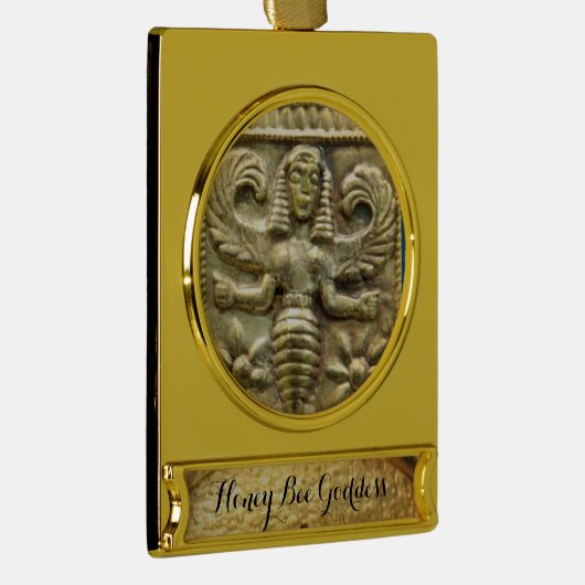 ANTIEK GRIEKS HONEY IS GODESS VERGULD BANNER ORNAMENT (Rechts)