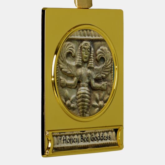 ANTIEK GRIEKS HONEY IS GODESS VERGULD BANNER ORNAMENT (Rechts)