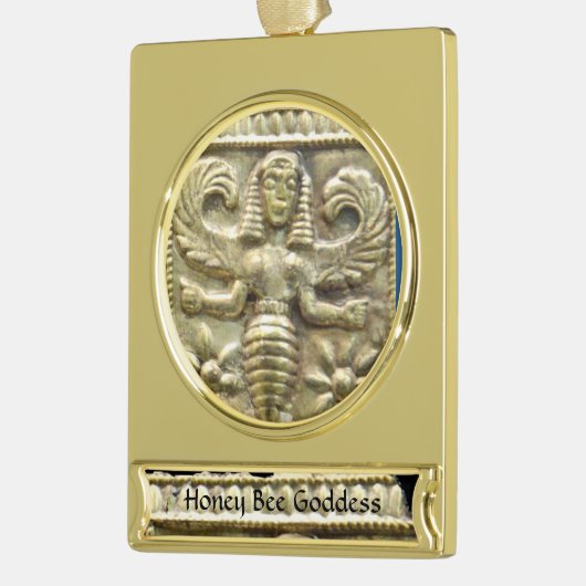 ANTIEK GRIEKS HONEY IS GODESS VERGULD BANNER ORNAMENT (Links)