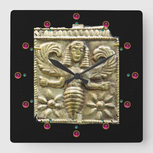 ANTIEK GRIEKS HONEY IS GODESS VIERKANTE KLOK (Voorkant)