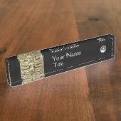 ANTIEK GRIEKSE HONINGBIJ GODIN Zwart, Witte Gem Naambordje (Zijkant)