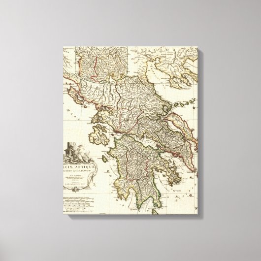 Antiek Griekse kaart Canvas Afdruk (Voorkant)