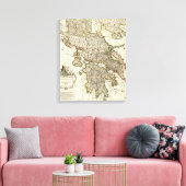 Antiek Griekse kaart Canvas Afdruk (Insitu (Woonkamer))