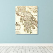 Antiek Griekse kaart Canvas Afdruk (Insitu (Houten vloer))