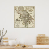 Antiek Griekse kaart Poster (Keuken)