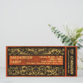 Antiek griezelige Gothic Halloween Party Ticket Kaart (Staand voorkant)