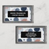 Antiek grijs Lijst | Abstracte geometrische achter Visitekaartje (Voorkant / Achterkant)