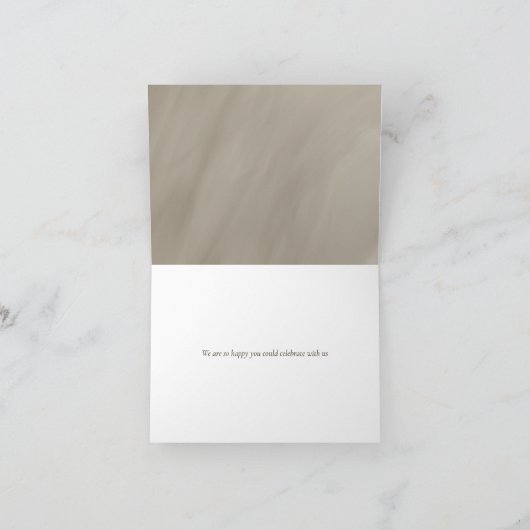 antiek grijs lijst moderne bruiloft bedankt kaart (Binnen)