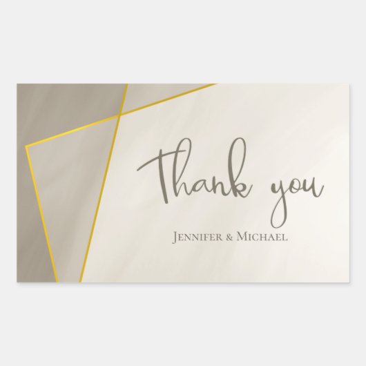 antiek grijs modern gouden lijst rechthoekige sticker (Voorkant)