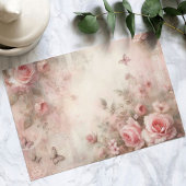 Antiek grillige roze rozentuin, decoupage feestdagenkaart