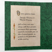 Antiek groen boek sprookje bruiloft foto drieluik uitnodiging (Binnenzijde eerst)