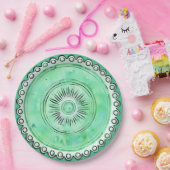 Antiek groen glas zonburst nep China Papieren Bordje (Feest)