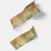 Antiek groen goud damast satijnen lint (Achterkant)