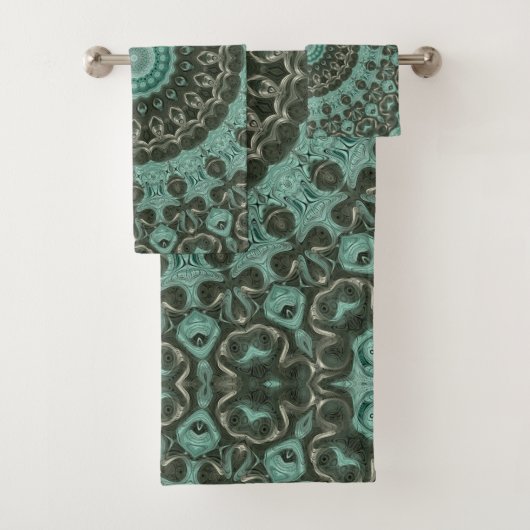 Antiek groen mandala patroonontwerp bad handdoek (Insitu)