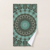 Antiek groen mandala patroonontwerp bad handdoek (Handdoek)