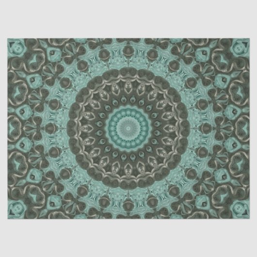 Antiek groen mandala patroonontwerp tissuepapier (Voorkant)