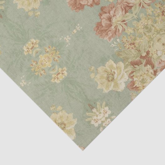 Antiek groene afdrukken tissuepapier (Detail)