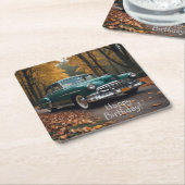 Antiek groene auto kartonnen onderzetters (Schuin)