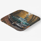 Antiek groene auto papieren bordje (Gebogen)