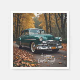 Antiek groene auto servet