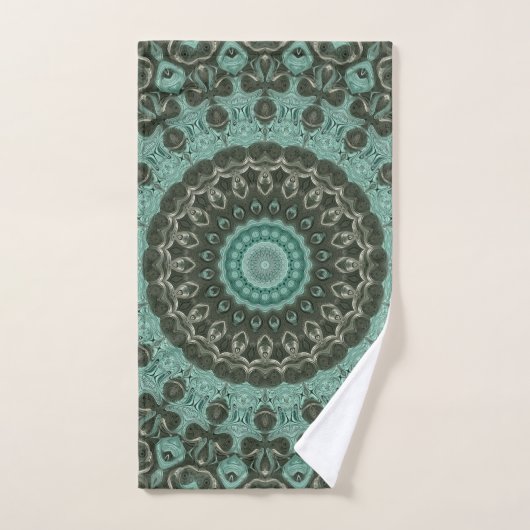 Antiek groene mandala patroon ontwerp bad handdoek (Handdoek)
