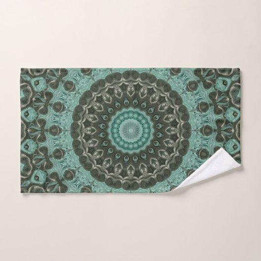 Antiek groene mandala patroon ontwerp bad handdoek (Handdoek)