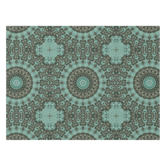 Antiek groene mandala patroon ontwerp tafelkleed (Voorkant (Horizontaal))