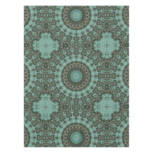 Antiek groene mandala patroon ontwerp tafelkleed (Voorkant)