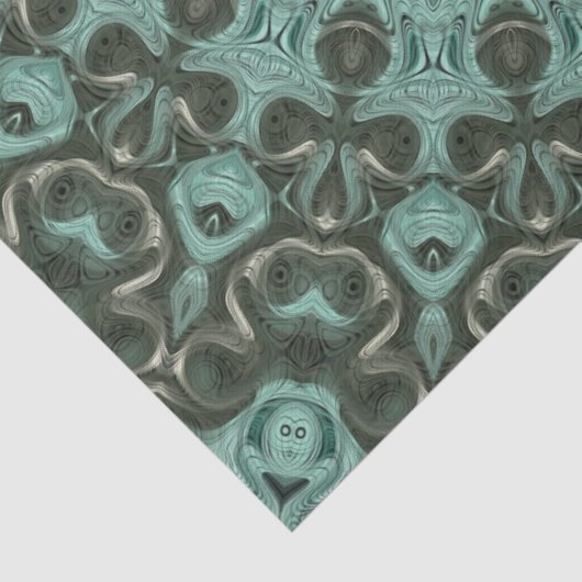 Antiek groene mandala patroon ontwerp tissuepapier (Detail)