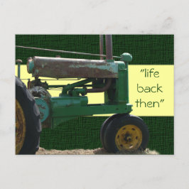 Antiek Groene Tractor briefkaart- aanpassen Briefkaart