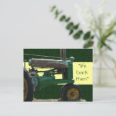 Antiek Groene Tractor briefkaart- aanpassen Briefkaart (Staand voorkant)