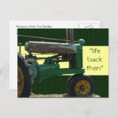 Antiek Groene Tractor briefkaart- aanpassen Briefkaart (Voorkant / Achterkant)