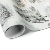 Antiek groene Victoriaans kerst inpakpapier (Rol Hoek)