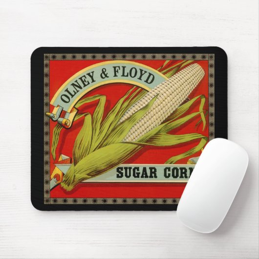 Antiek groente-etiket, Olney & Floyd Sugar Corn Muismat (Met muis)