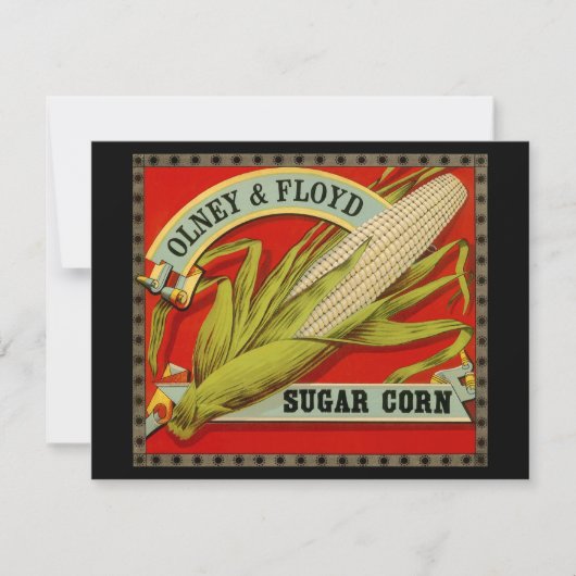 Antiek groentelabel, Olney & Floyd Sugar Corn (Voorkant)
