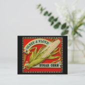 Antiek groentelabel, Olney & Floyd Sugar Corn (Staand voorkant)