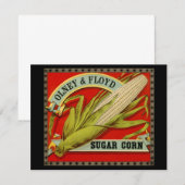 Antiek groentelabel, Olney & Floyd Sugar Corn (Voorkant / Achterkant)