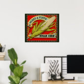 Antiek groentelabel, Olney & Floyd Sugar Corn Poster (Thuiskantoor)