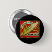 Antiek groentelabel, Olney & Floyd Sugar Corn Ronde Button 5,7 Cm (Voorkant /achterkant)