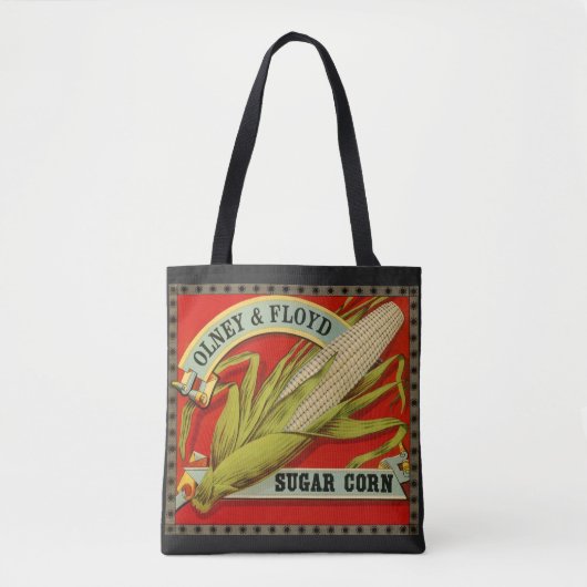 Antiek groentelabel, Olney & Floyd Sugar Corn Tote Bag (Voorkant)